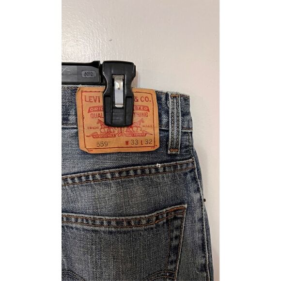 Levi's 559 Jeans Men's Relaxed Straight Leg Blue Denim Medium Wash Size W33xL32 - Picture 7 of 11